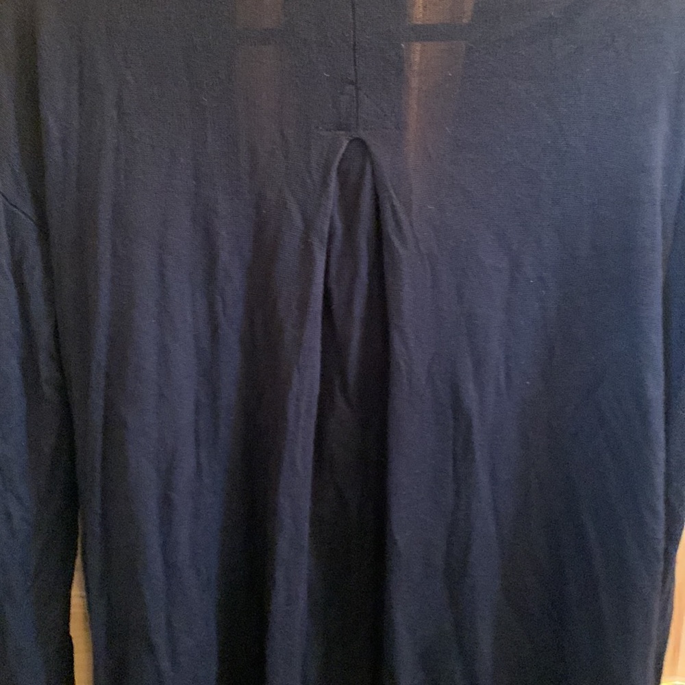 Joan Vass NY Open Front long Sleeve SharkBite Rib Detail Cardigan-Black - Picture 5 of 6